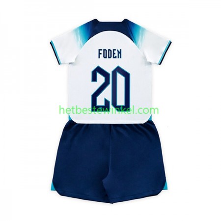 Engeland Foden 20 Voetbalshirts Kind Thuis WK 2022(+ Korte broeken)